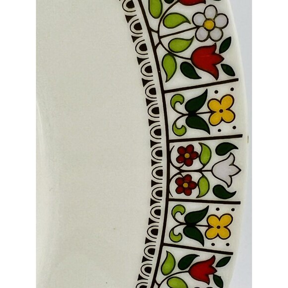 Royal Doulton Fireglow Dinner Plate 10.5 inches Floral Border Boho Retro - Picture 2 of 6